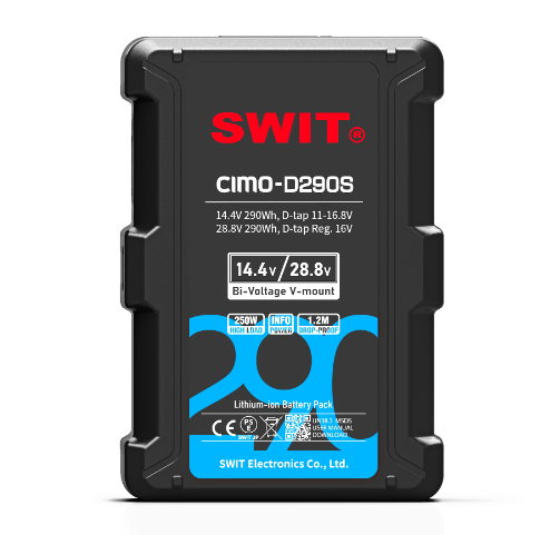 CIMO-D290S – profesionální V-Mount baterie 290 Wh s duálním napětím 28 V / 14 V (1)